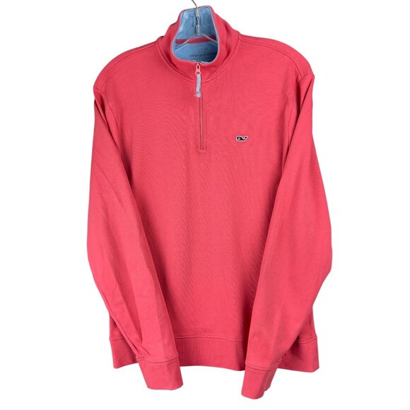 Vineyard Vines Sweater Mens S Pink 1/4 Zip Pullover Pima Cotton Preppy School - Picture 1 of 9
